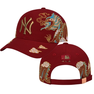 MLB New York Yankees China Dragon Curved Snapback Hats 54052