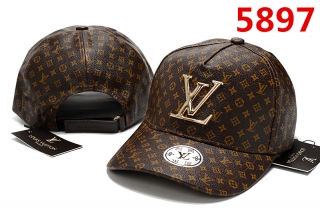 LV High Quality Curved Leather Snapback Hats 94606