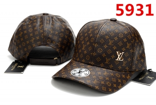 LV High Quality Curved Leather Snapback Hats 95558