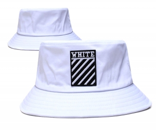 White OFF Bucket Hats 97064