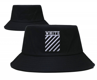 White OFF Bucket Hats 97068