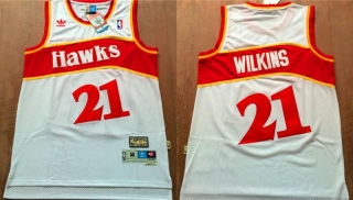 Vintage NBA Atlanta Hawks #21 Wilkins Retro Jersey 97343