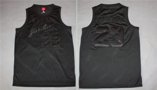 Chicago Bulls 23# Jordan Commemorative Edition All Black Vintage NBA Dense Embroidery Jersey 97505
