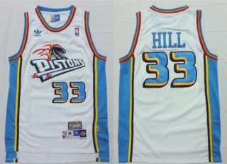 Vintage NBA Detroit Pistons #33 Hill Retro Jersey 97714