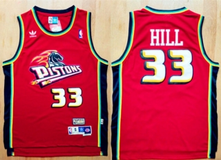 Vintage NBA Detroit Pistons #33 Hill Retro Jersey 97715