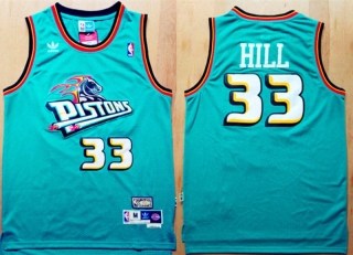 Vintage NBA Detroit Pistons #33 Hill Retro Jersey 97716