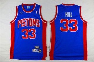 Vintage NBA Detroit Pistons #33 Hill Retro Jersey 97718