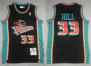 Vintage NBA Detroit Pistons #33 Hill Retro Jersey 97719