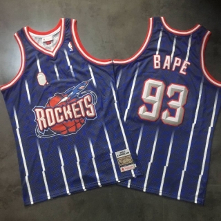 Vintage NBA Houston Rockets #93 Bape Retro Jersey 97863
