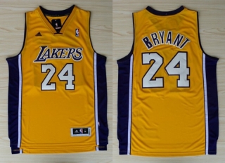 Vintage NBA Los Angeles Lakers #24 Kobe Bryant Revolution 30 Swingman Home(Yellow) Adidas Jersey 98070