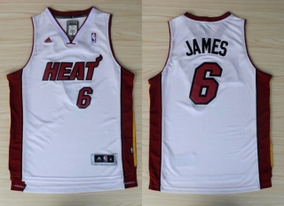 Vintage NBA Miami Heat #6 LeBron James Revolution 30 Swingman Home(White) Adidas Jersey 98238