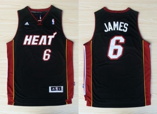 Vintage NBA Miami Heat #6 LeBron James Revolution 30 Swingman Road(Black) Adidas Jersey 98239