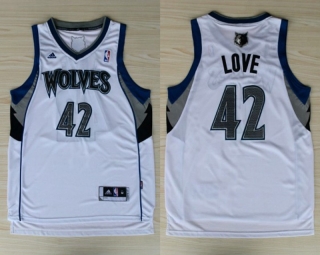 Vintage NBA MInnesota Timberwolves #42 Kevin Love Revolution 30 Swingman Home(White) Adidas Jersey 98317