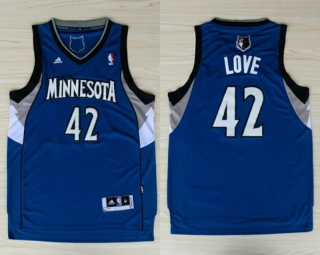 Vintage NBA MInnesota Timberwolves #42 Kevin Love Revolution 30 Swingman Road(Blue) Adidas Jersey 98318