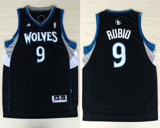Vintage NBA MInnesota Timberwolves #9 Ricky Rubio Revolution 30 Swingman Alternate(Black) Adidas Jersey 98321