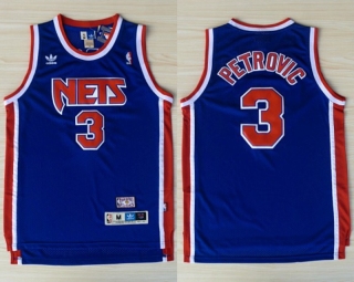 Vintage NBA New Jersey Nets #3 Drazen Petrovic Soul Swingman Road(Blue) Adidas Jersey 98402