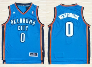 Vintage NBA Oklahoma City Thunder #0 Russell Westbrook Revolution 30 Replica Road(Blue) Adidas Jersey 98446
