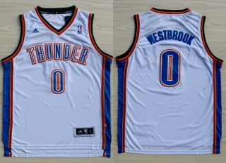 Vintage NBA Oklahoma City Thunder #0 Russell Westbrook Revolution 30 Swingman Home(White) Adidas Jersey 98447