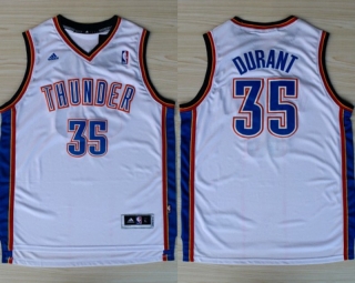 Vintage NBA Oklahoma City Thunder #35 Kevin Durant Revolution 30 Swingman Home(White) Adidas Jersey 98464