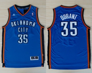 Vintage NBA Oklahoma City Thunder #35 Kevin Durant Revolution 30 Swingman Road(Blue) Adidas Jersey 98465