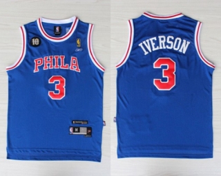 Vintage NBA Philadelphia 76ers #3 Iverson Retro Jersey 98535
