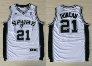 Vintage NBA San Antonio Spurs #21 Tim Duncan Revolution 30 Swingman Home(White) Adidas Jersey 98670