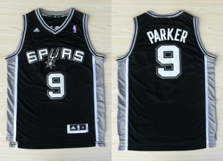Vintage NBA San Antonio Spurs #9 Tony Parker Revolution 30 Swingman Road(Black) Adidas Jersey 98682