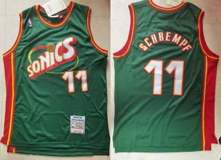 Vintage NBA Seattle Supersonics #11 Schrempf Jersey 98683