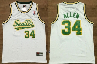 Vintage NBA Seattle Supersonics #34 Allen Retro Jersey 98693