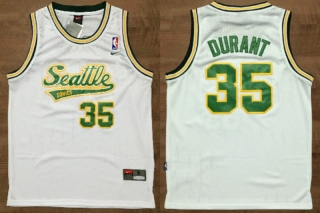 Vintage NBA Seattle Supersonics #35 Durant Retro Jersey 98699