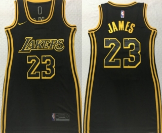 Vintage NBA Los Angeles Lakers #23 James SW Women Jersey 98870