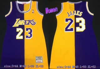 Vintage NBA Los Angeles Lakers #23 James SW Women Jersey 98873