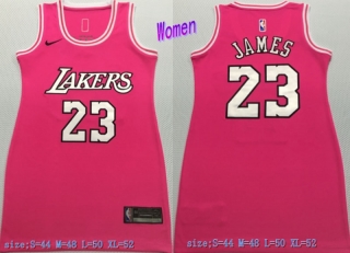 Vintage NBA Los Angeles Lakers #23 James SW Women Jersey 98872