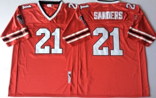 Vintage NFL Atlanta Falcons #21 SANDERS Red Retro Jersey 98906