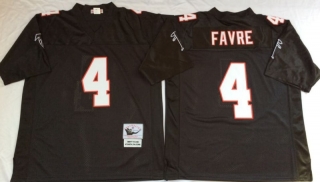 Vintage NFL Atlanta Falcons #4 Favre Black Retro Jersey 98911
