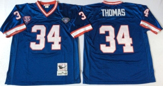 Vintage NFL Buffalo Bills Blue #34 Thomas Retro Jersey 98915
