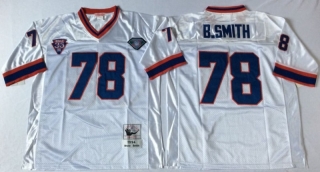 Vintage NFL Buffalo Bills White #78 B-SMITH Retro Jersey 98920