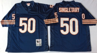 Vintage NFL Chicago Bears Blue #50 SINGLETARY Retro Jersey 98928