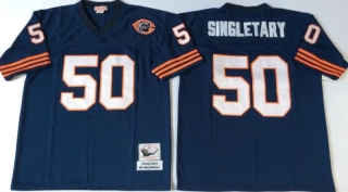 Vintage NFL Chicago Bears Blue #50 SINGLETARY Retro Jersey 98929