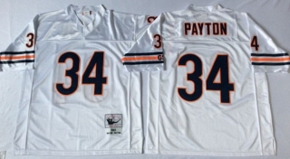Vintage NFL Chicago Bears White #34 PAYTON Retro Jersey 98940