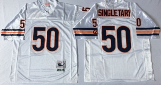 Vintage NFL Chicago Bears White #50 SINGLETARY Retro Jersey 98944