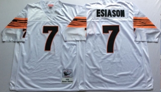 Vintage NFL Cincinatti Bengals White #7 ESIASON Retro Jersey 98958