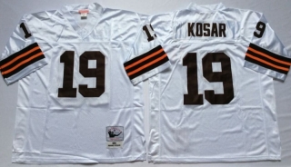 Vintage NFL Cleveland Browns #19 White KOSAR Retro Jersey 98961
