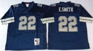 Vintage NFL Dallas Cowboys Blue #22 E-SMITH Retro Jersey 98969