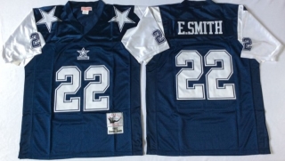 Vintage NFL Dallas Cowboys Blue #22 E-SMITH Retro Jersey 98970