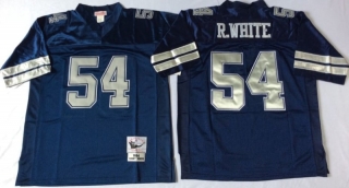 Vintage NFL Dallas Cowboys Blue #54 R-WHITE Retro Jersey 98973