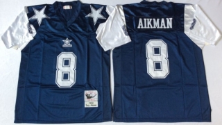 Vintage NFL Dallas Cowboys Blue #8 AIKMAN Retro Jersey 98975