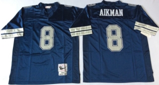 Vintage NFL Dallas Cowboys Blue #8 AIKMAN Retro Jersey 98974