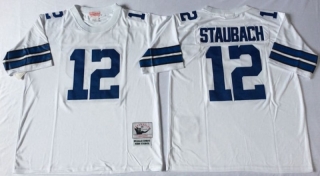 Vintage NFL Dallas Cowboys White #12 STAUBACH Retro Jersey 98978