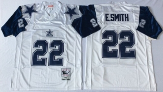 Vintage NFL Dallas Cowboys White #22 E-SMITH Retro Jersey 98980